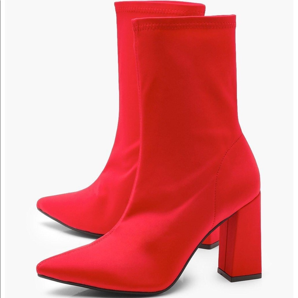 Boohoo Stretch Pointed Toe Sock Boots - Never Worn
